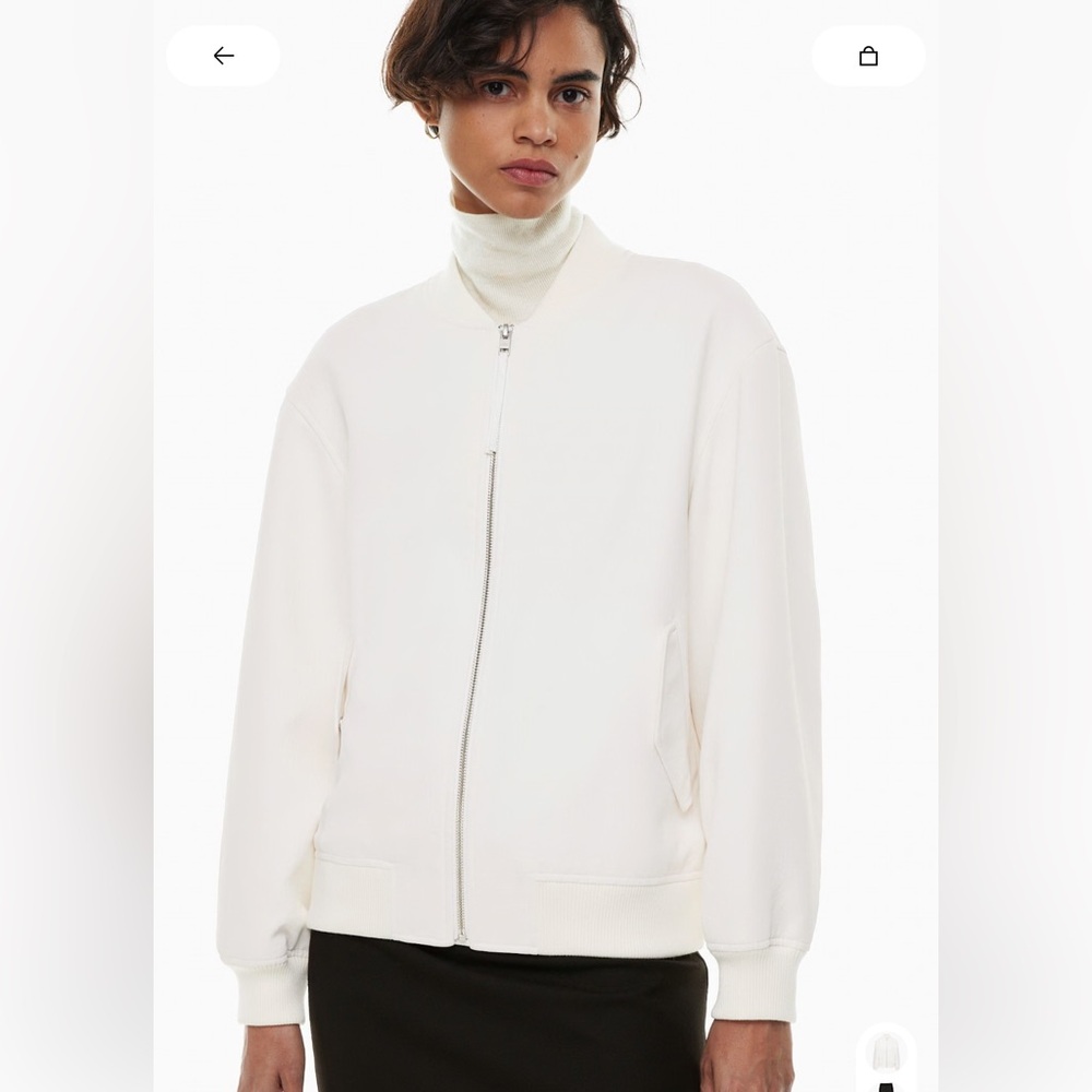 Aritzia Numbers Bomber Jacket in matte pearl. BRAND NEW